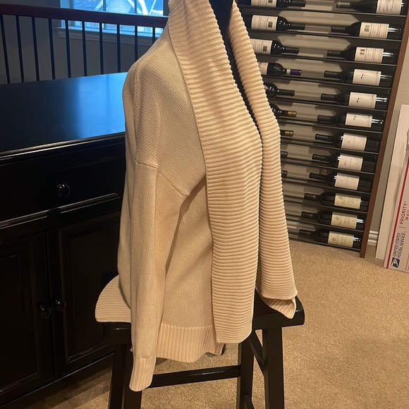 J. Crew Sweater Neutral Creamy Winter Fall S Small Long Sleeve Knit Drape Front - Picture 4 of 10